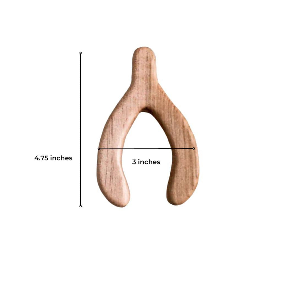 wooden wishbone baby teether measurements chart