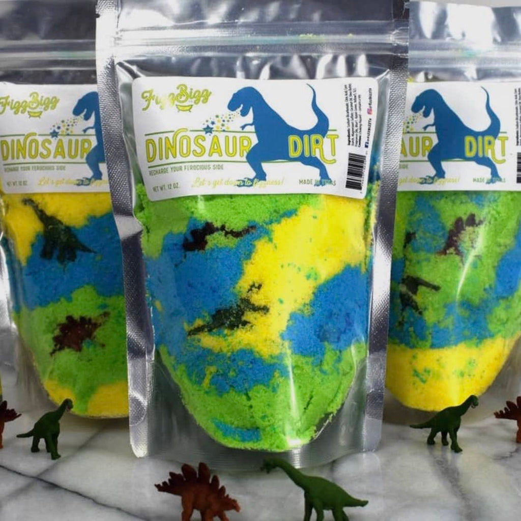 dinosaur bath salt gift for kids
