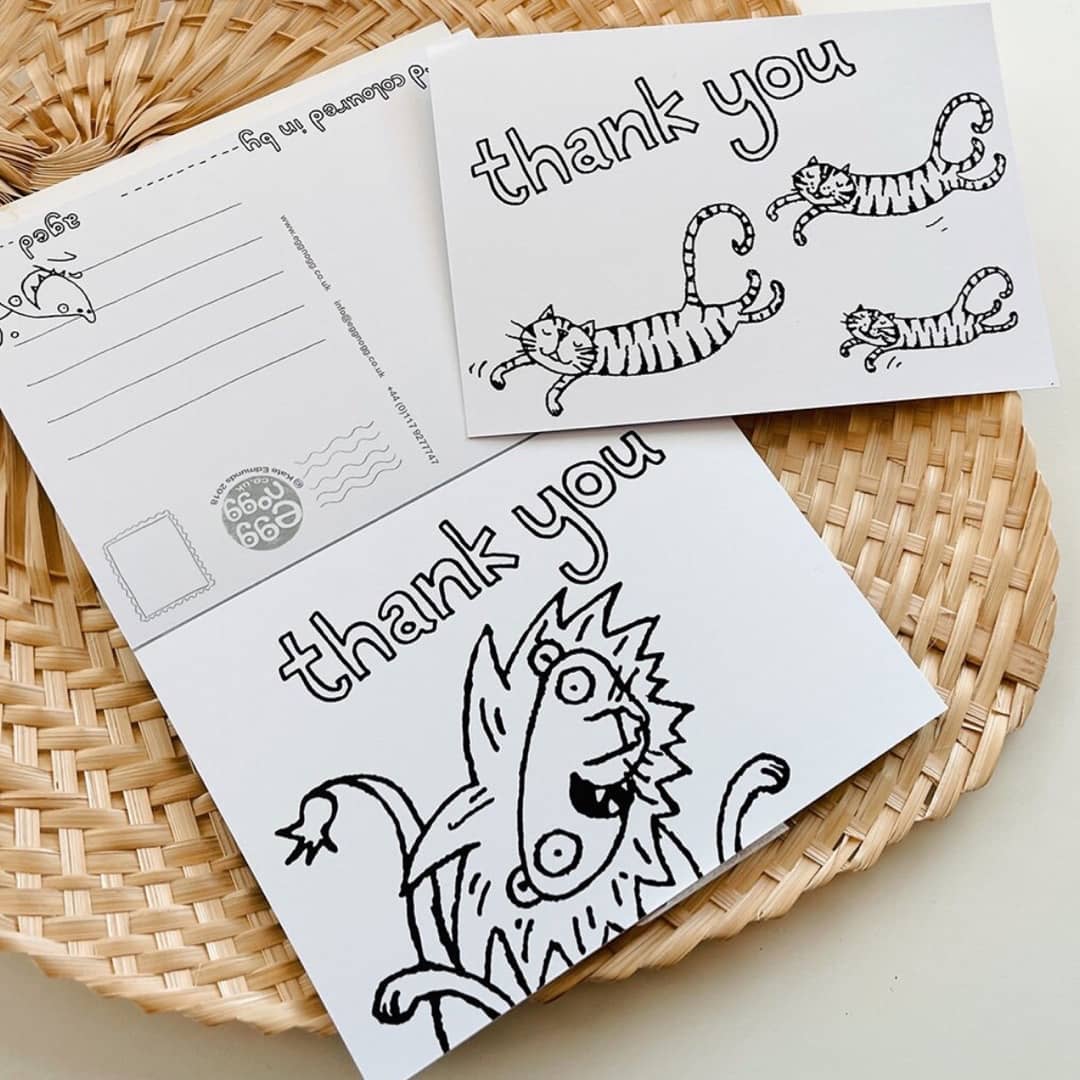 Coloring Postcards Book - Color In Postcards - Three Yellow Starfish