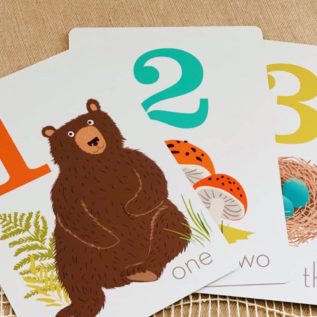 woodland counting card set for toddlers