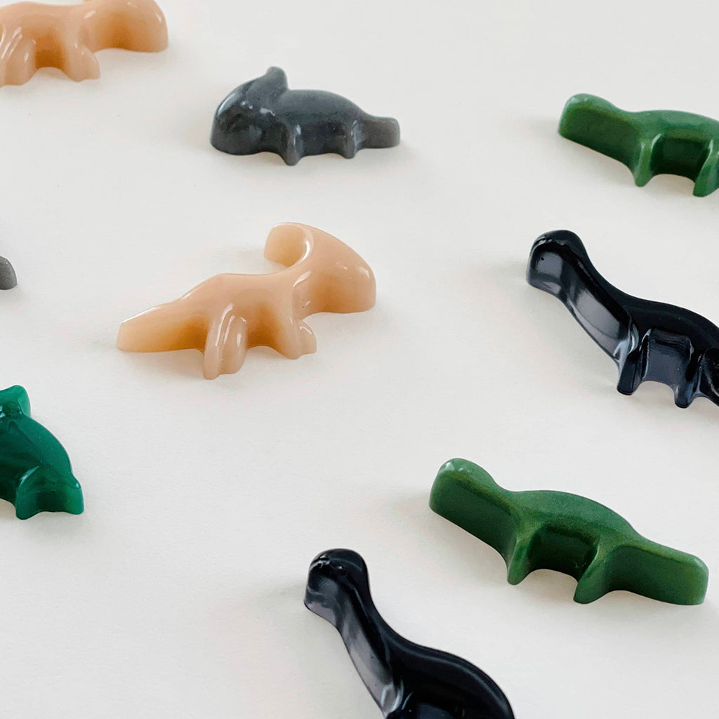 small hand poured resin dinosaur open ended toys counting set for kids