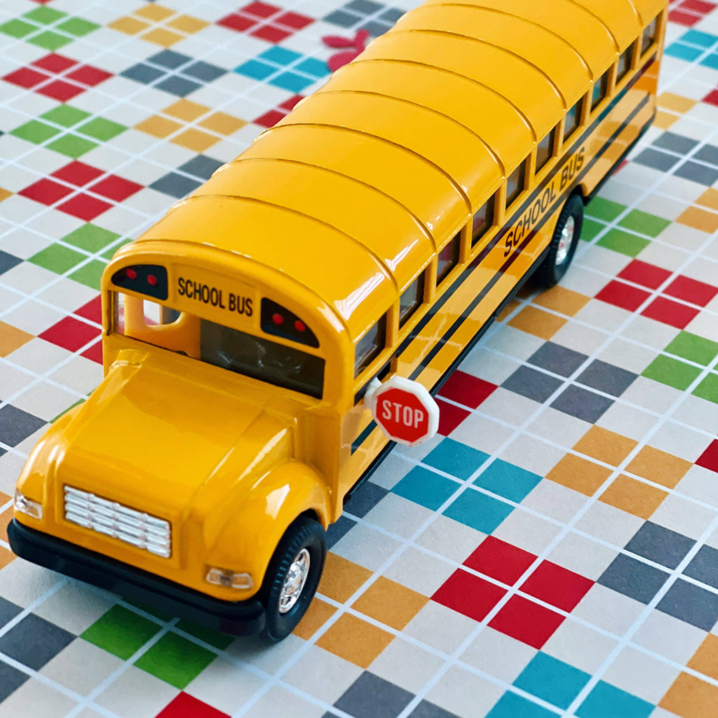 kids yellow school bus toy