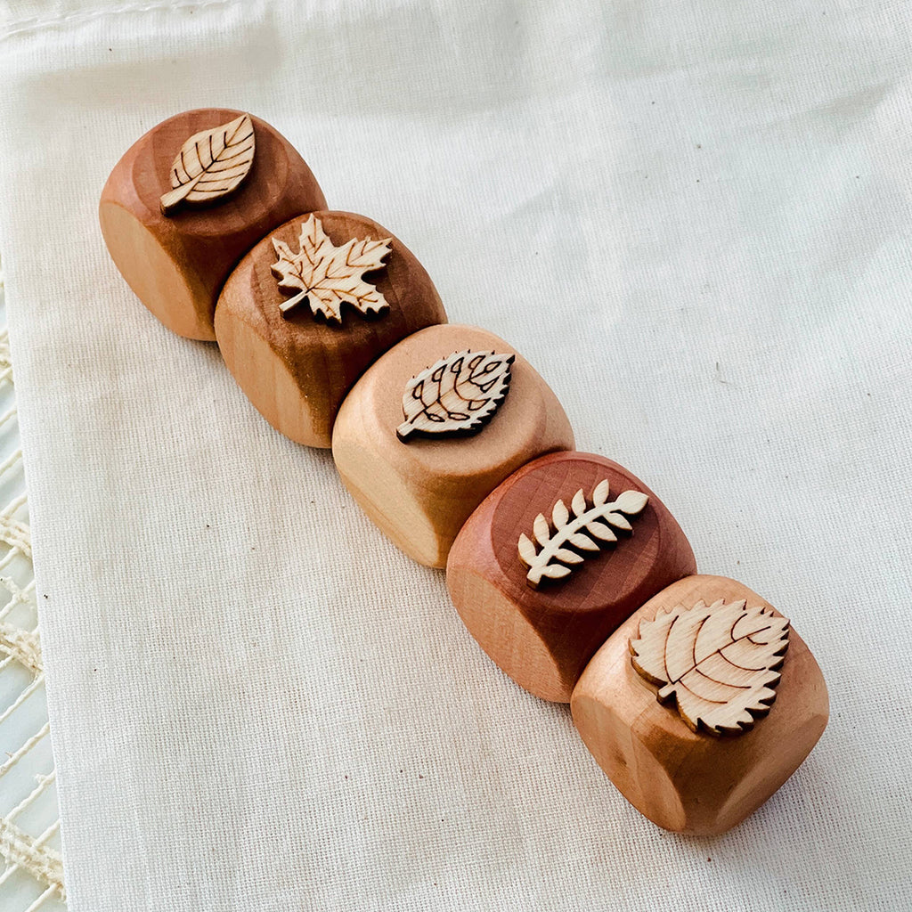 5 piece wooden fall stamps