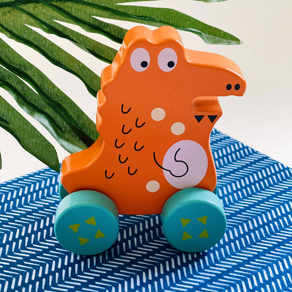 wooden alligator baby and toddler push toy