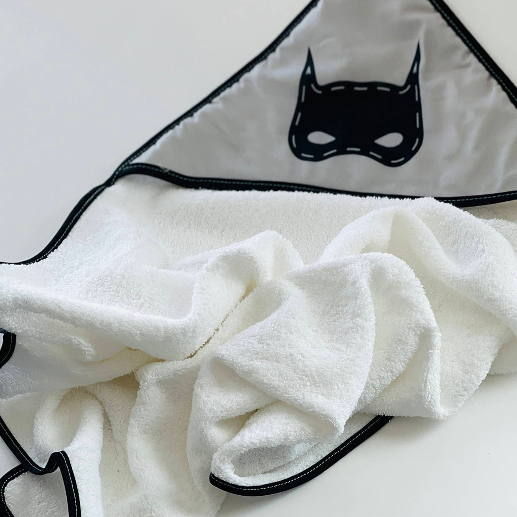 bat superhero themed baby towel and washcloth set