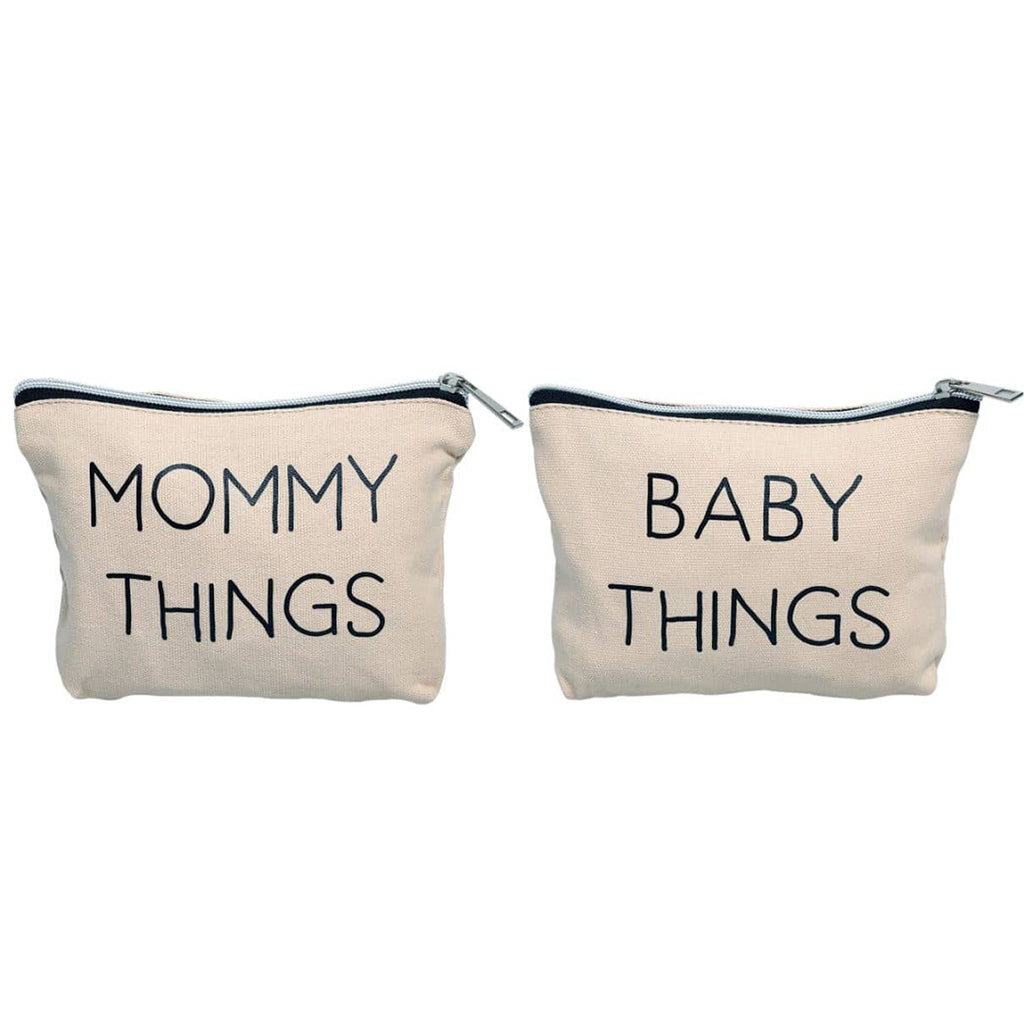 mommy things and baby things canvas pouches with zipper