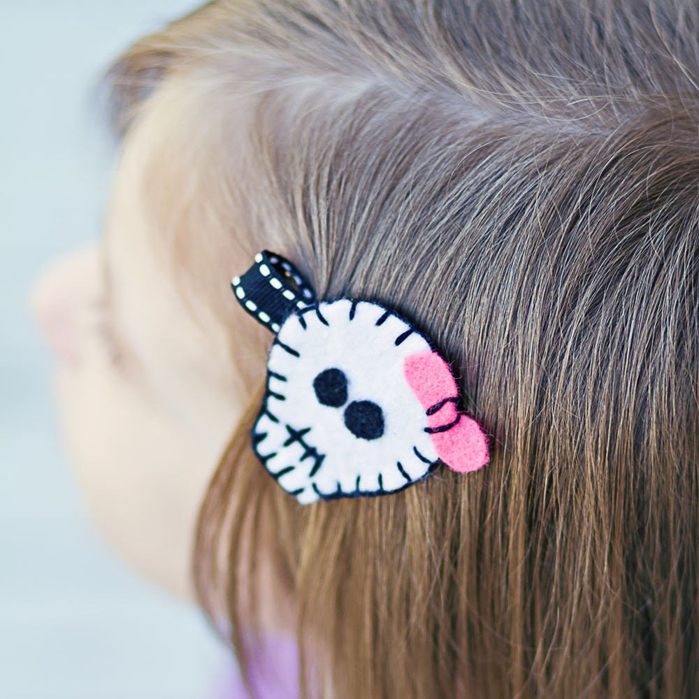 sugar skull hair clip for toddlers