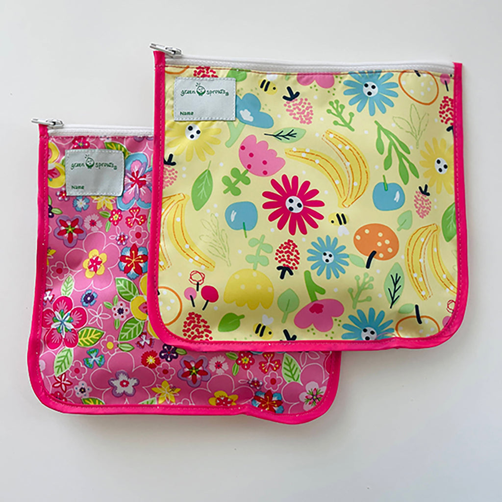 reusable insulated kids snack bag with zipper pouch