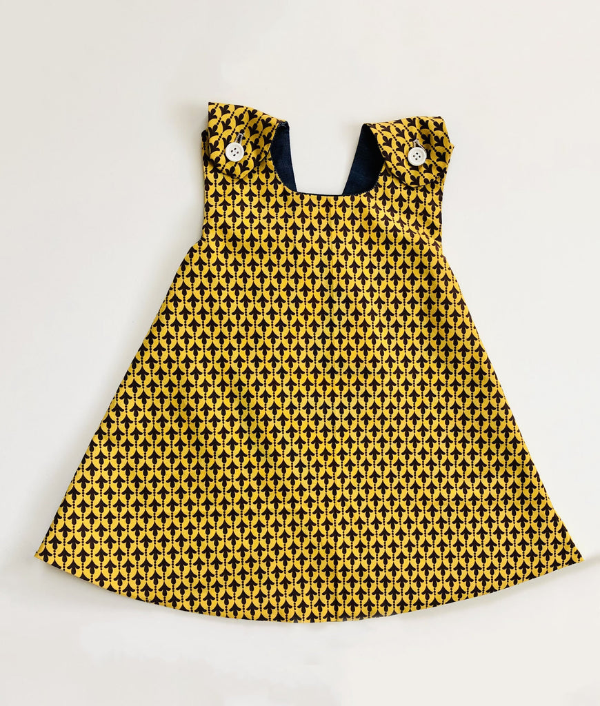 reversible mustard dress for girls