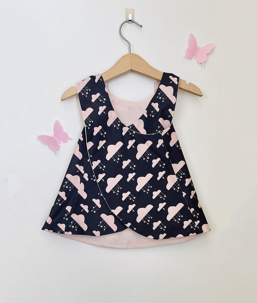 grey and blush pink toddler dress