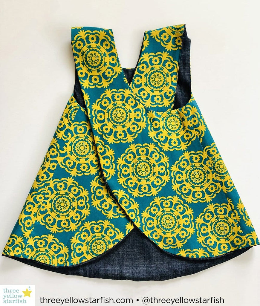 turquoise and mustard yellow baby dress