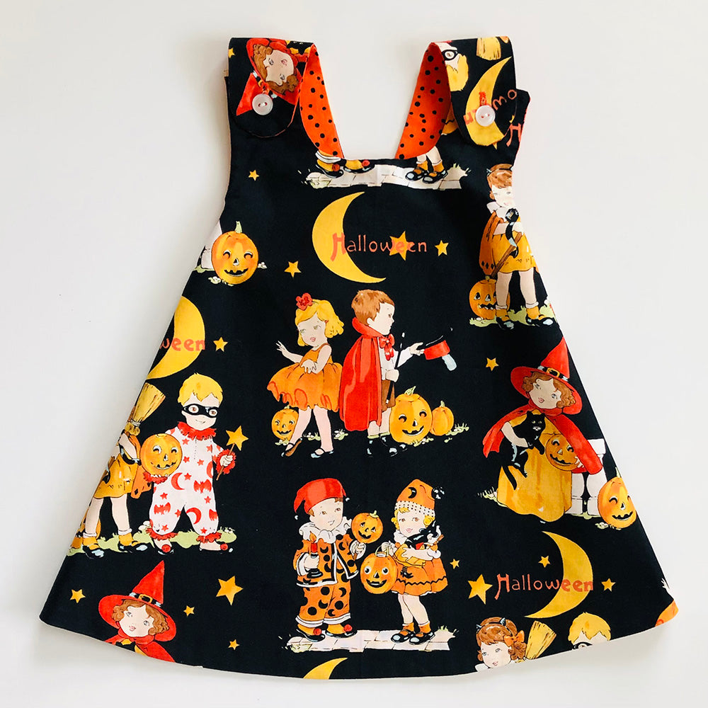 vintage toddler Halloween pinafore dress