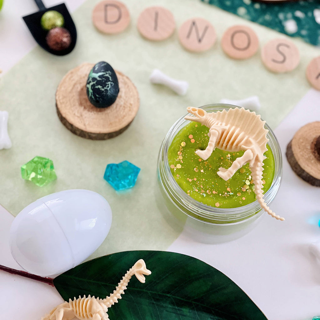 dinosaur themed kids play dough sensory kit
