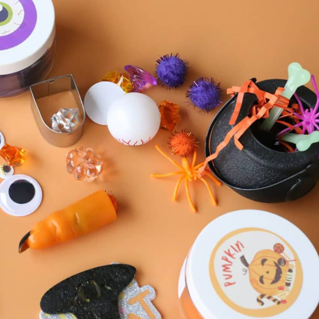 Halloween sensory play dough kit for kids with scented therapy playdough