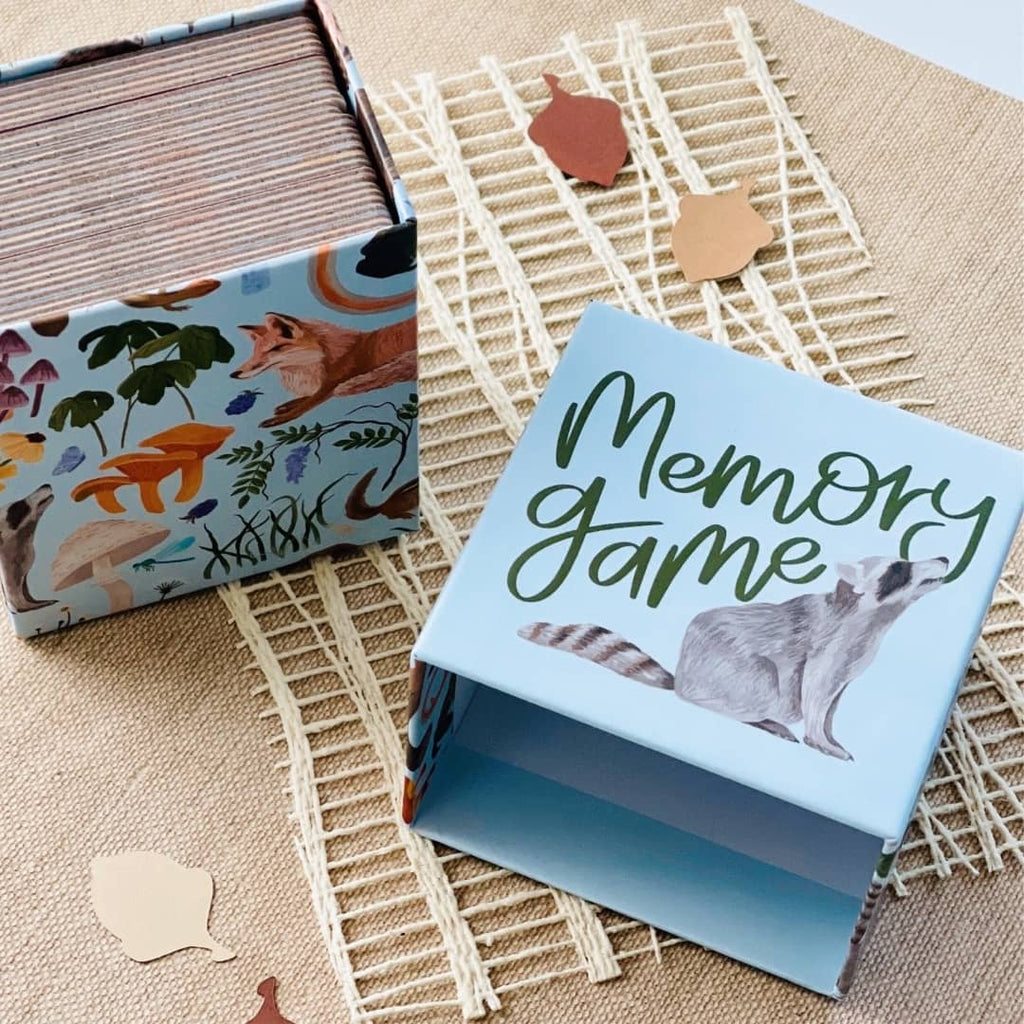 woodland memory game for kids