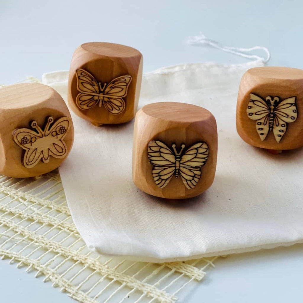 wooden butterfly large nature themed play dough stampers