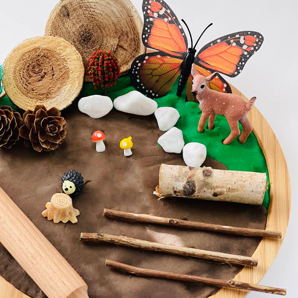 scented sensory playdough kit for kids woodland forest