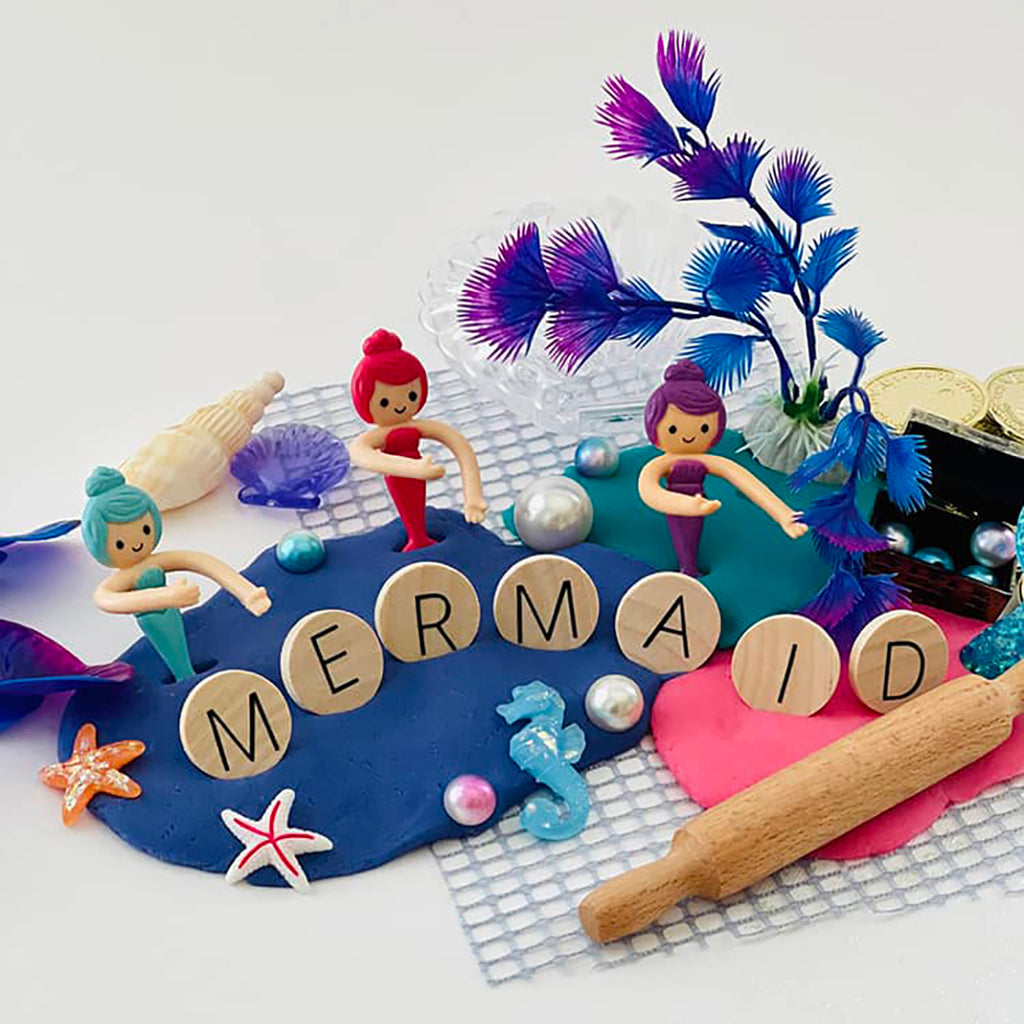 loose parts playdough mermaid kit for kids