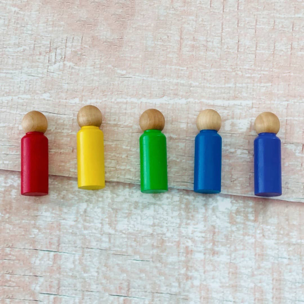 rainbow peg dolls Montessori play set