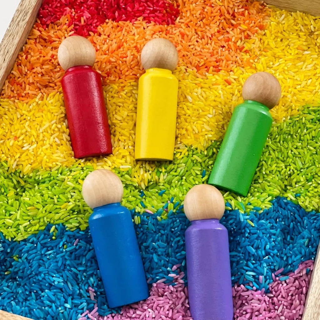 Montessori rainbow peg dolls