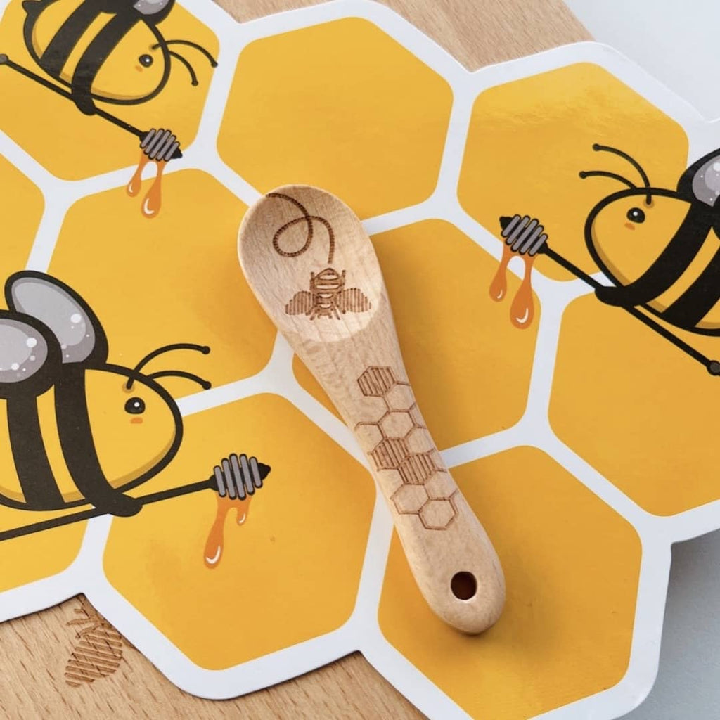 small honey bee wooden spoon open ended sensory bin toys for kids