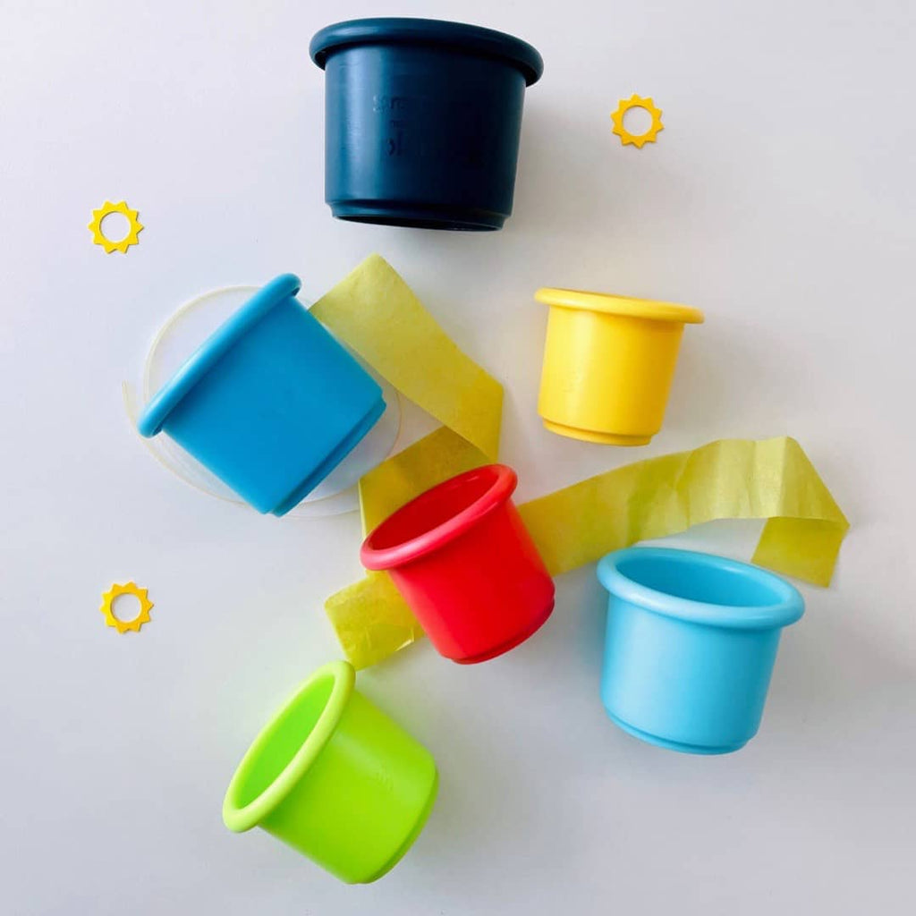 stacking cup activity for babies and toddlers