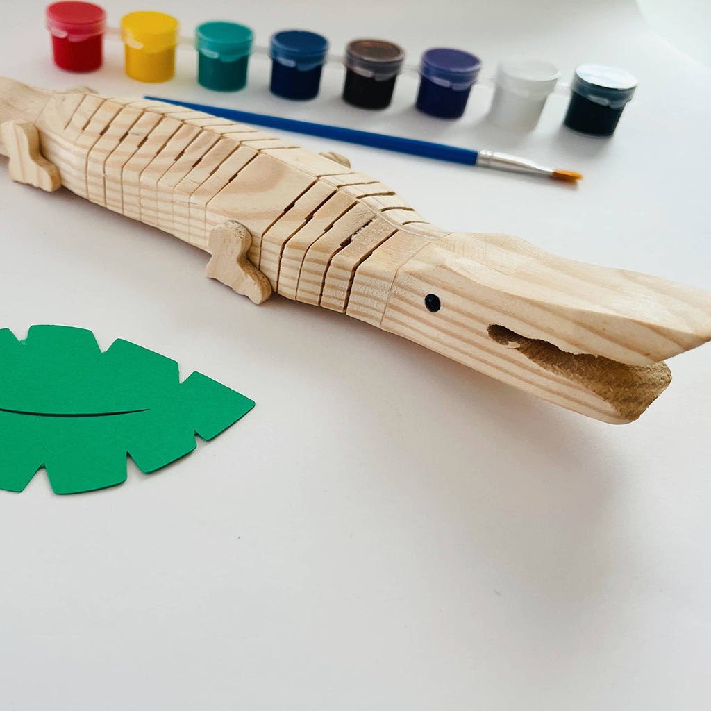 DIY paint your own wooden crocodile craft kit for kids