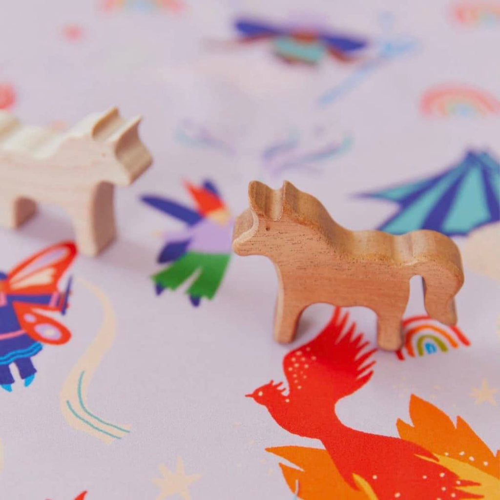 wooden unicorn toy for open ended play