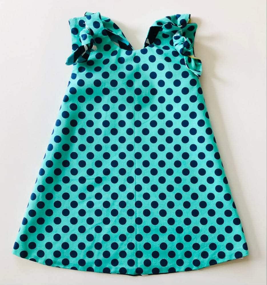 polka dot mint green dress for baby girls
