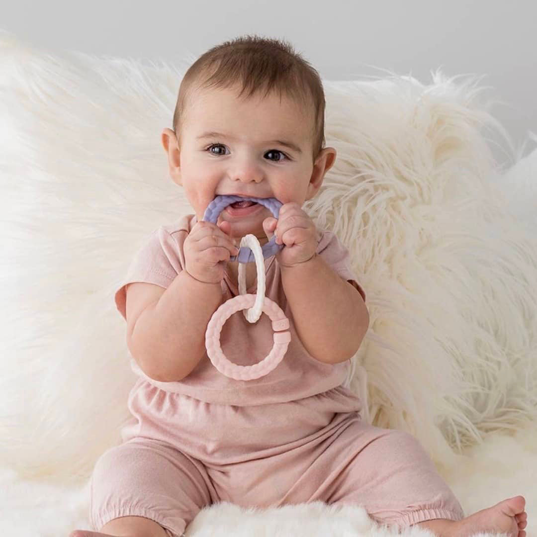 Baby Interlocking Rings Activity For Infants - Linking Ring Set - Three Yellow Starfish
