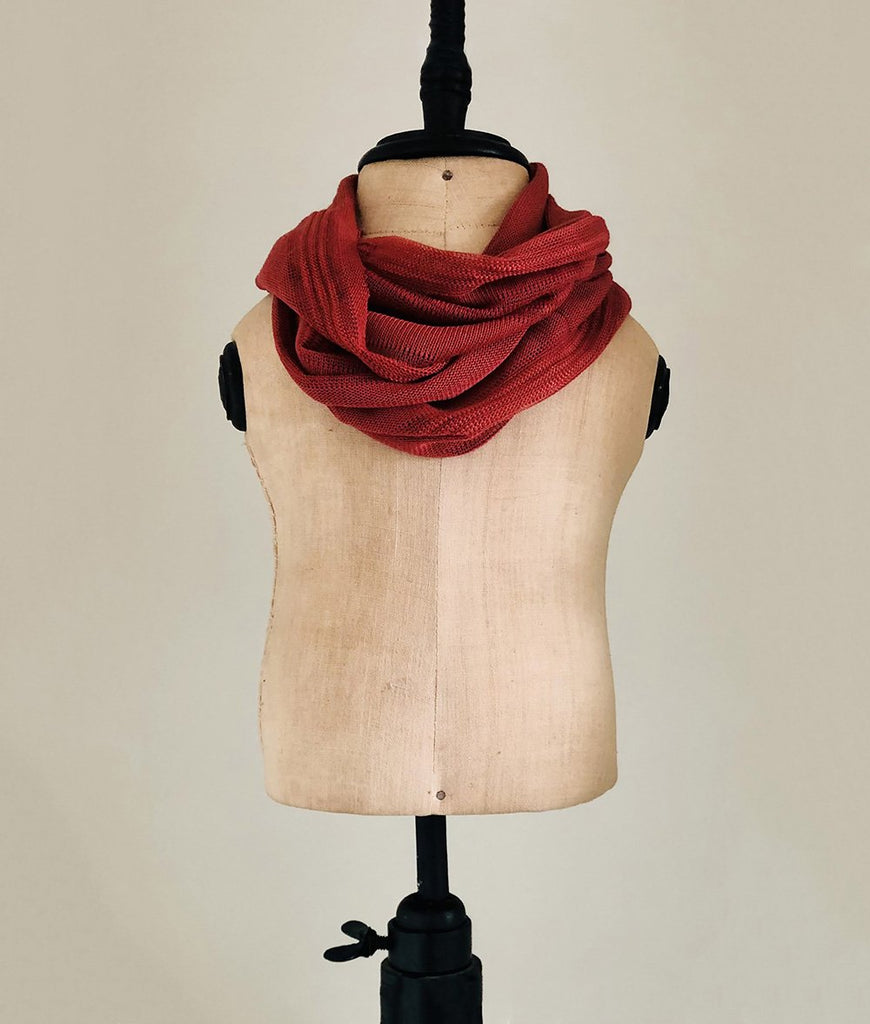 Burnt orange jersey knit scarf from the baby scarves collection