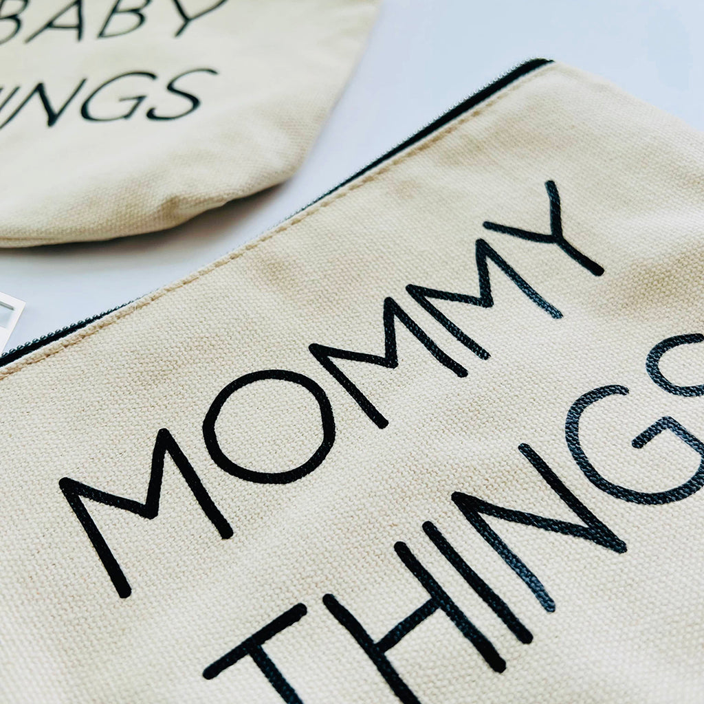 mommy things canvas pouch with zipper