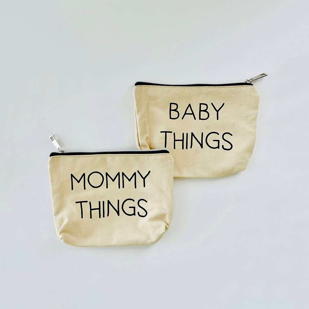 mommy things and baby things canvas travel pouch set with zipper