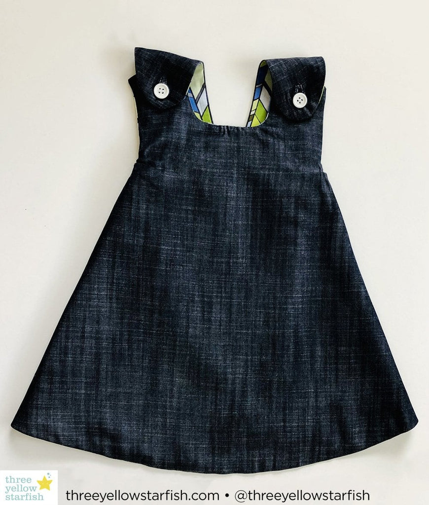 handmade denim dress for toddler girl
