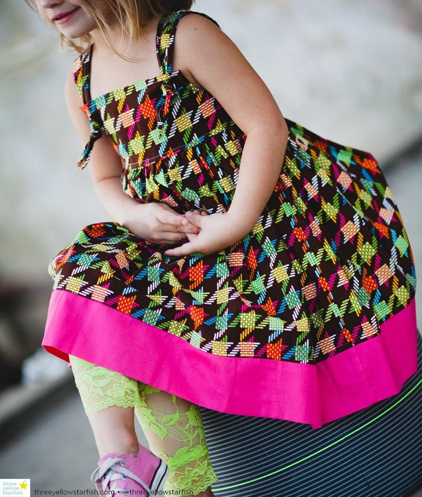 pink and brown ice cream toddler dress