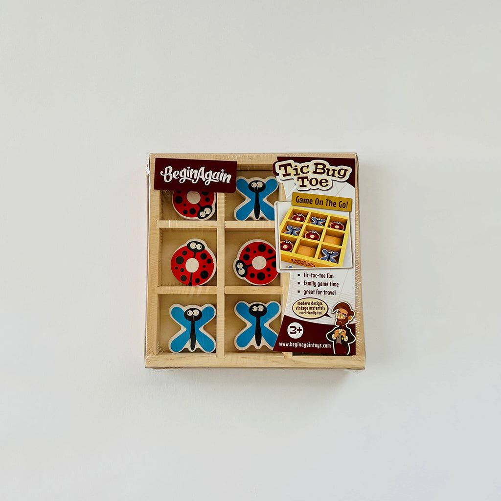 tic bug toe wooden travel game for kids