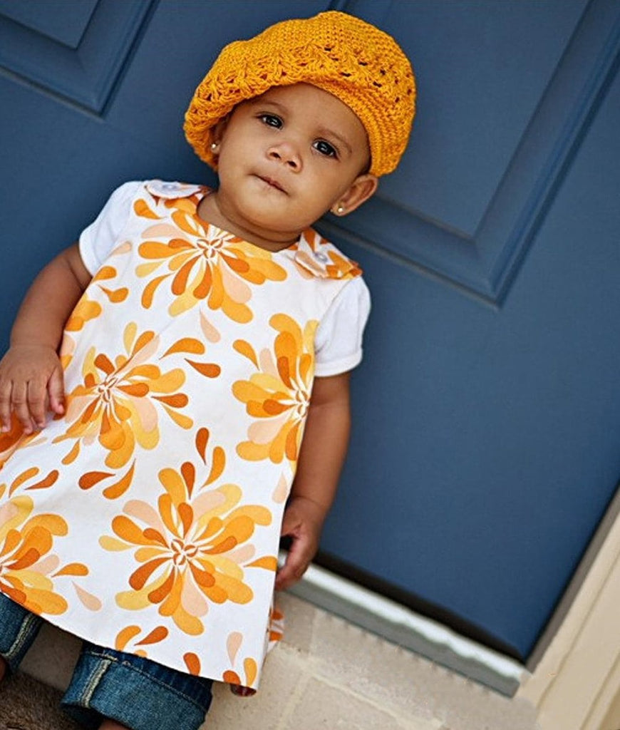 orange knit beret hat for babies and toddlers