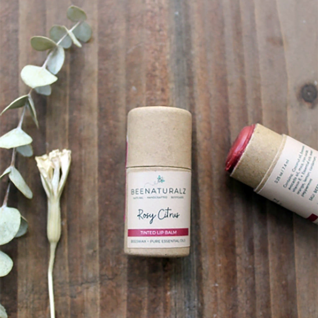 rosy citrus lip balm with beeswax