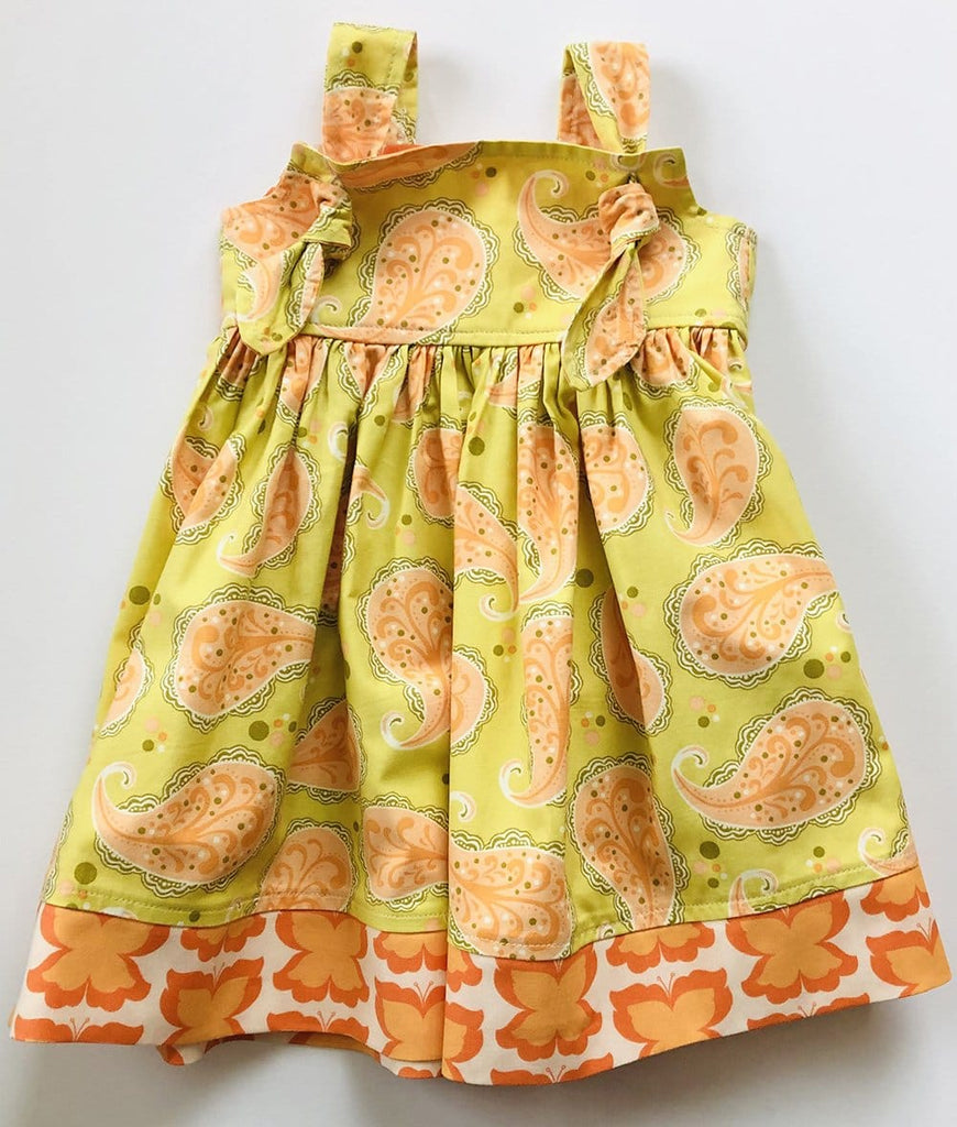paisley peach dress for girls