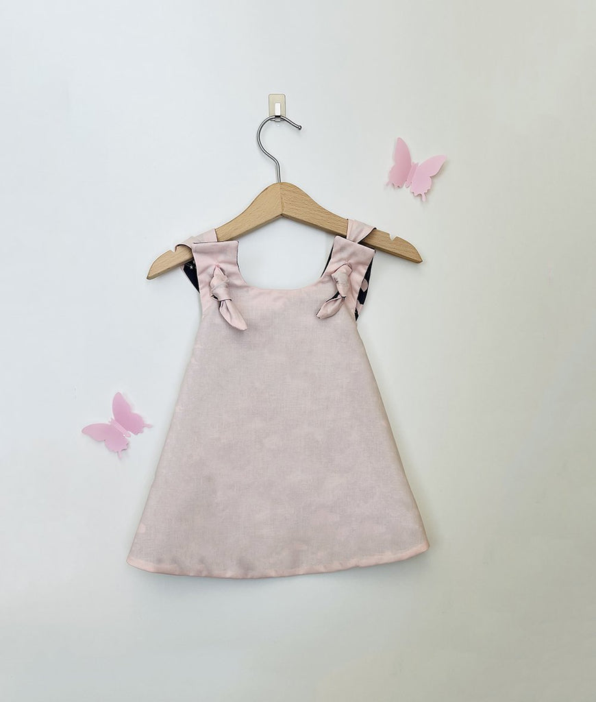 reversible blush pink toddler dress