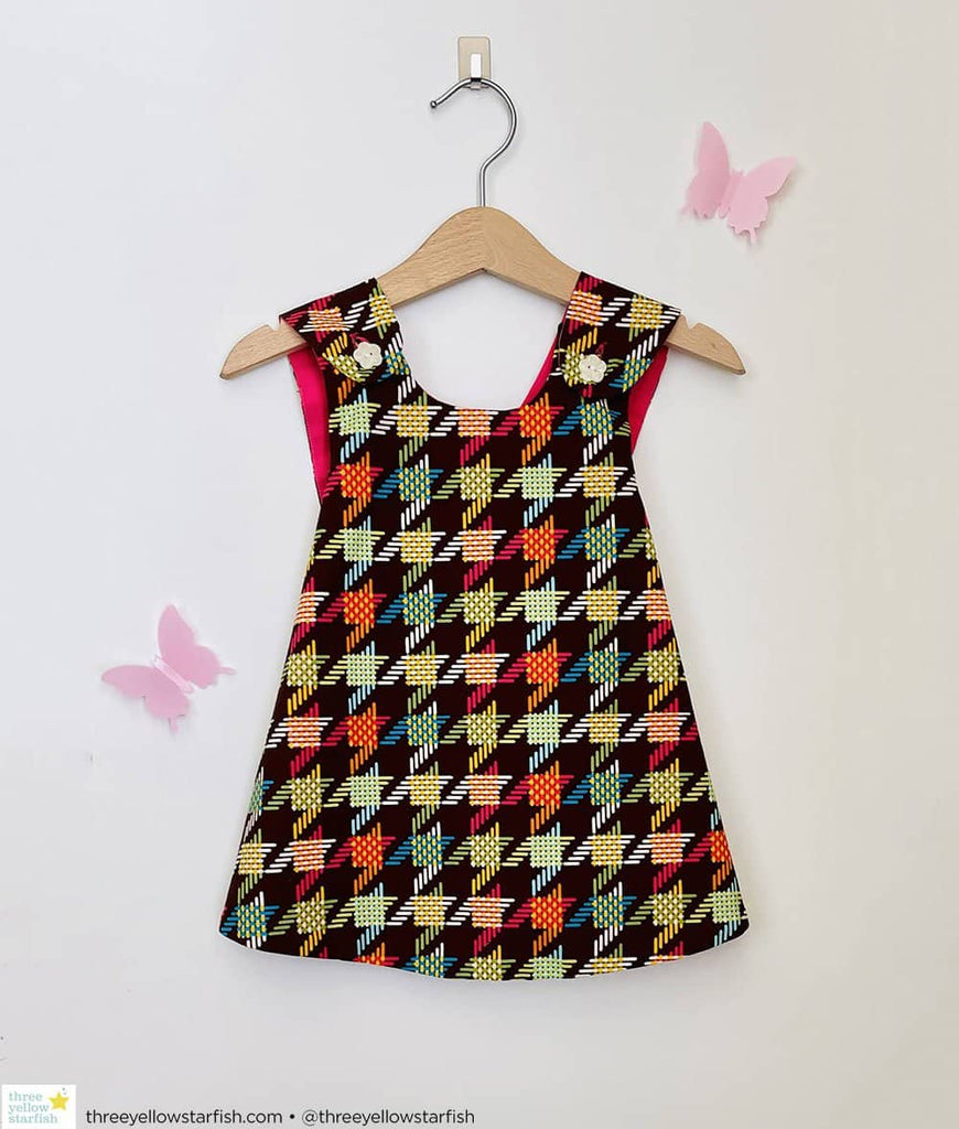 brown and pink dress for little girls