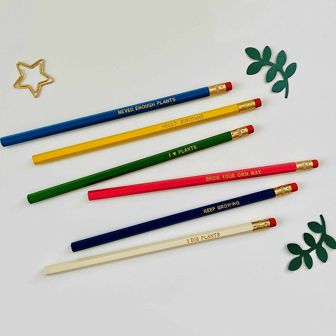 I Love Plants Pencil Set - Drawing Pencils - Three Yellow Starfish