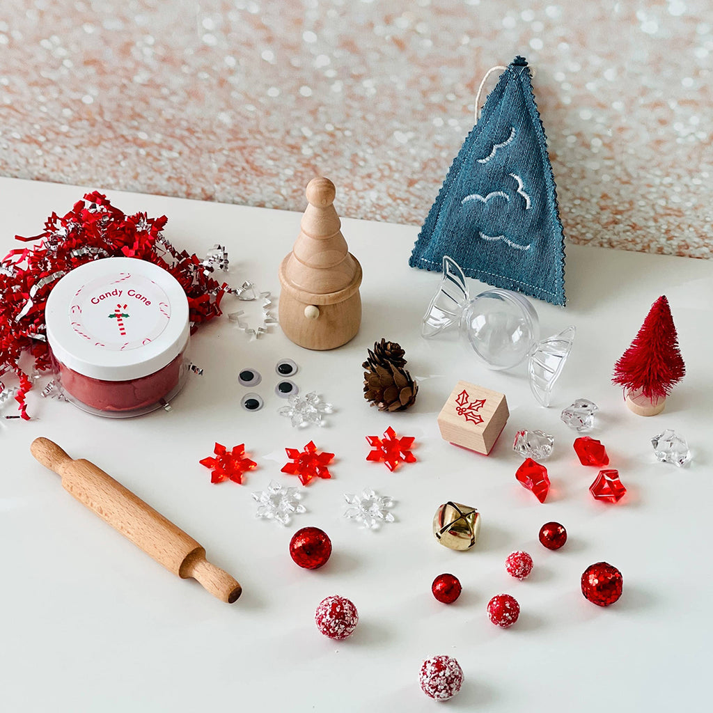peppermint scented sensory play dough Christmas kit