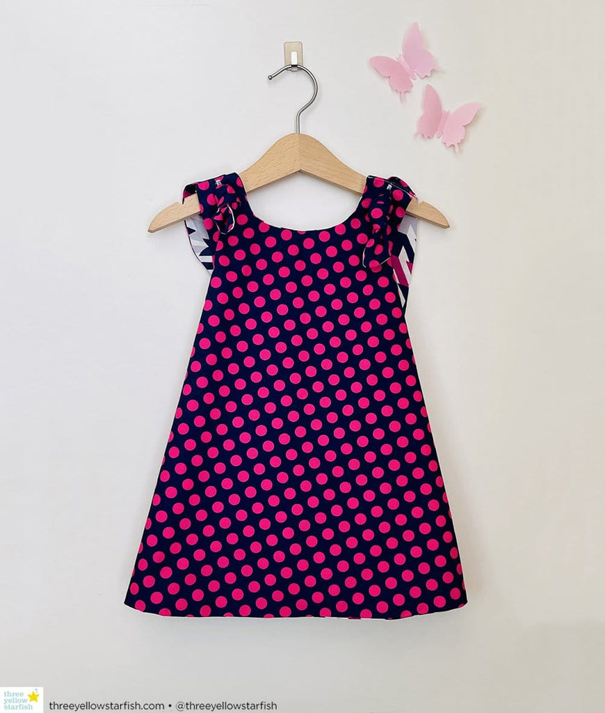 pink and purple polka dot dress for toddler