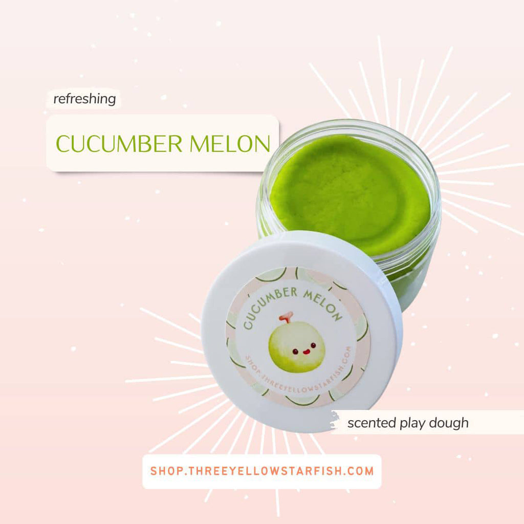 cucumber melon scented play dough for kids
