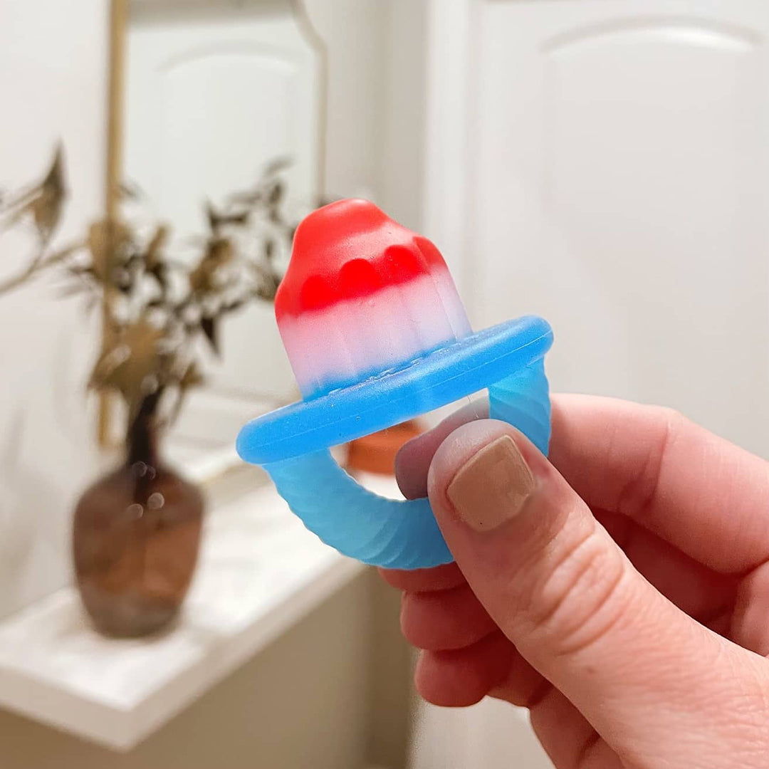 Teether Pacifier - Teensy Teether Hero Pop - Three Yellow Starfish