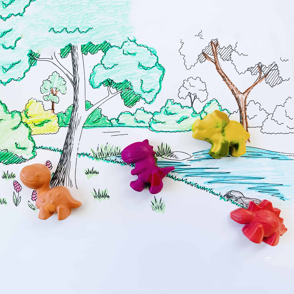 non toxic dinosaur shaped toddler crayons 