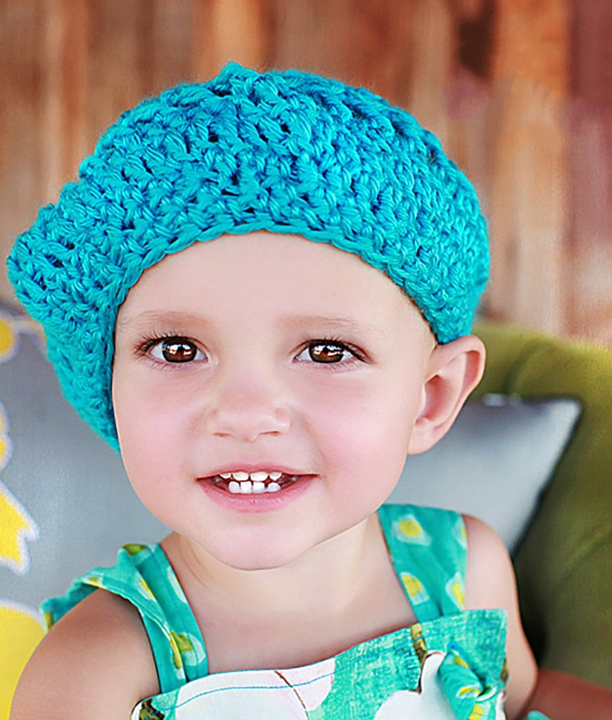 turquoise beret hat for babies and toddlers